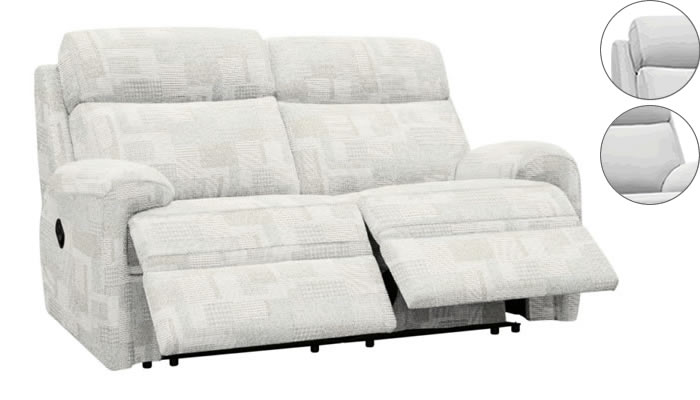 G Plan Hardy 2 Seater Electric Double Recliner Headrest Lumbar Support Lydia Blush